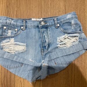 One Teaspoon distressed denim shorts